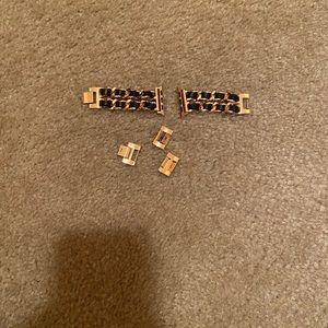 Rose gold apple watch band with leather links